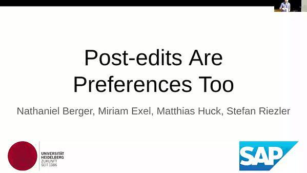 Post-edits Are Preferences Too