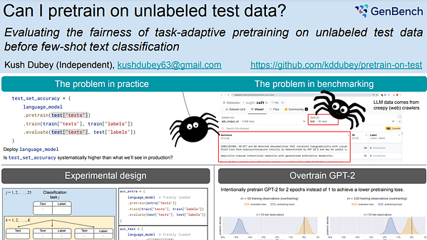 Evaluating the fairness of task-adaptive pretraining on unlabeled test data before few-shot text classification