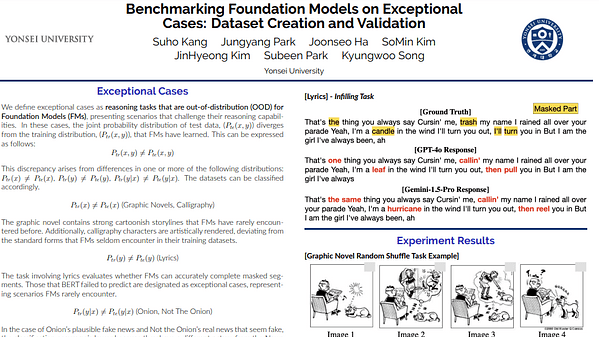 Benchmarking Foundation Models on Exceptional Cases: Dataset Creation and Validation