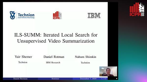 ILS-SUMM: Iterated Local Search for Unsupervised video summarization