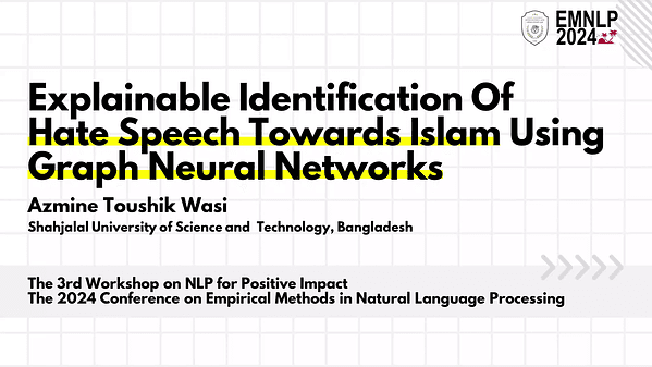 Explainable Identification of Hate Speech towards Islam using Graph Neural Networks