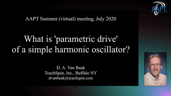 What is 'parametric drive' of a simple harmonic oscillator?