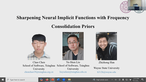 Sharpening Neural Implicit Functions with Frequency Consolidation Priors