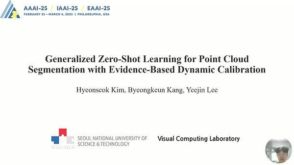 Generalized Zero-Shot Learning for Point Cloud Segmentation with Evidence-Based Dynamic Calibration