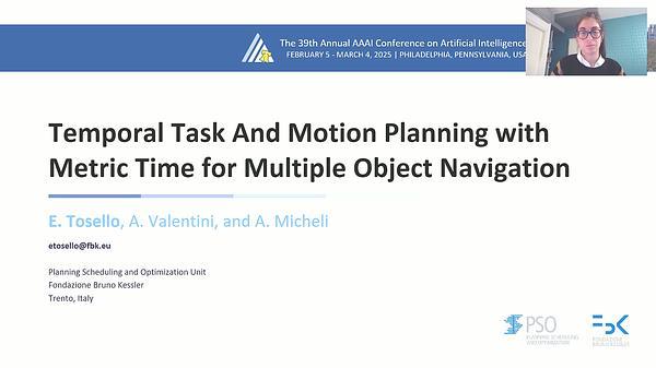 Temporal Task and Motion Planning with Metric Time for Multiple Object Navigation