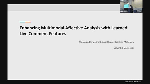 Enhancing Multimodal Affective Analysis with Learned Live Comment Features