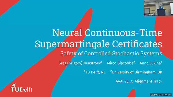 Neural Continuous-Time Supermartingale Certificates