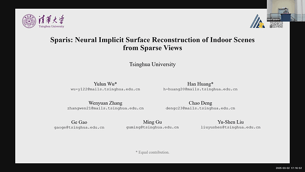 Sparis: Neural Implicit Surface Reconstruction of Indoor Scenes from Sparse Views