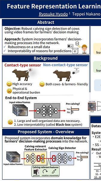 Feature Representation Learning for Calving Detection of Cows Using Video Frames