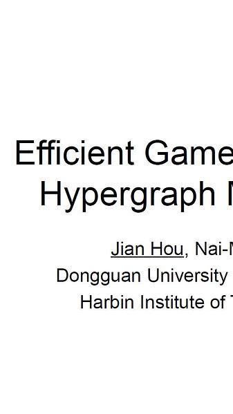 Efficient Game-Theoretic Hypergraph Matching