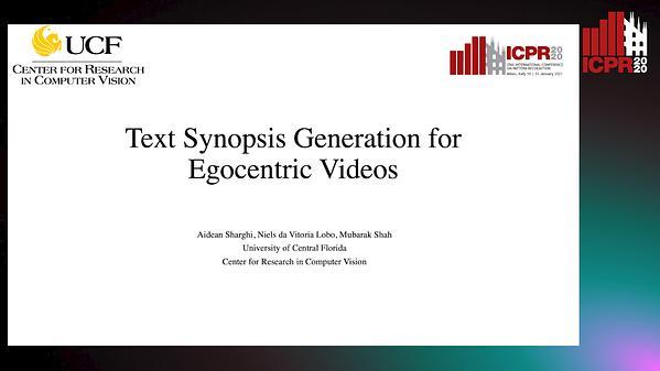 Text Synopsis Generation for Egocentric Videos