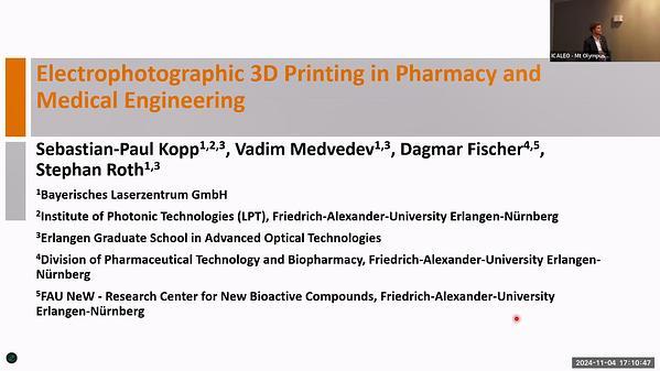 Electrophotographic 3D Printing in Pharmacy and Medical Engineering