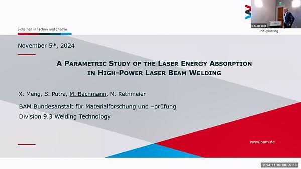 A Parametric Study of the Laser Energy Absorption in High-power Laser Beam Welding