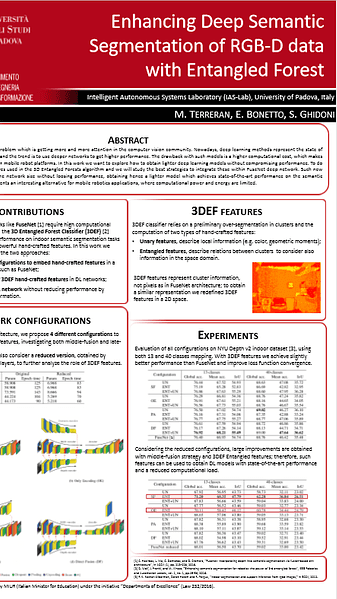 Enhancing Deep Semantic Segmentation of RGB-D data with Entangled Forest