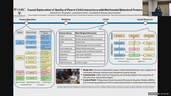 Causal Explanation of Quality of Parent-Child Interactions with Multimodal Behavioral Features (Student Abstract)
