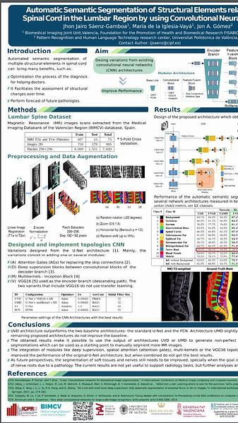 Automatic Semantic Segmentation of Structural Elements related to the Spinal Cord in the Lumbar Region by Using Convolutional Neural Networks