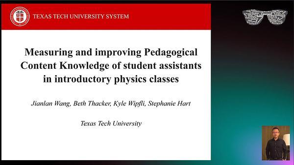 Measuring and improving Pedagogical Content Knowledge of student assistants in introductory physics classes