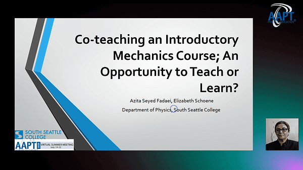 Co-teaching an Introductory Mechanics Course; An Opportunity to Teach or Learn?