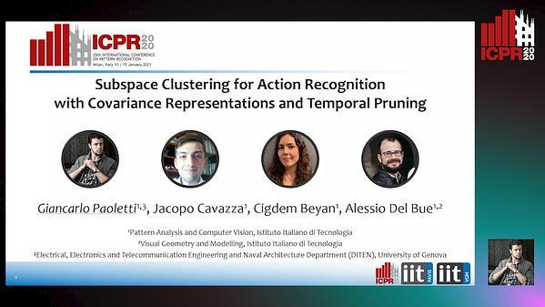 Subspace Clustering for Action Recognition with Covariance Representations and Temporal Pruning