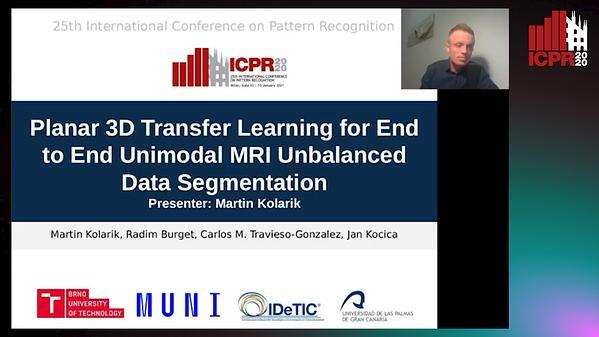 Planar 3D Transfer Learning for End to End Unimodal MRI Unbalanced Data Segmentation