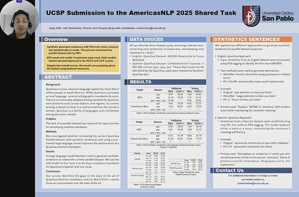 UCSP Submission to the AmericasNLP 2025 Shared Task