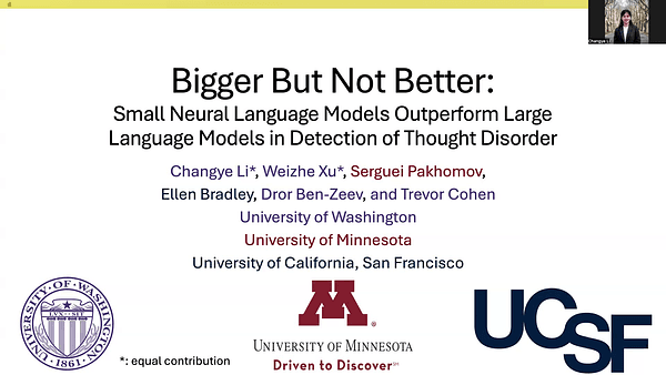 Bigger But Not Better: Small Neural Language Models Outperform LLMs in Detection of Thought Disorder
