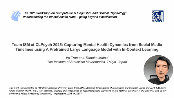 Team ISM at CLPsych 2025: Capturing Mental Health Dynamics from Social Media Timelines using A Pretrained Large Language Model with In-Context Learning