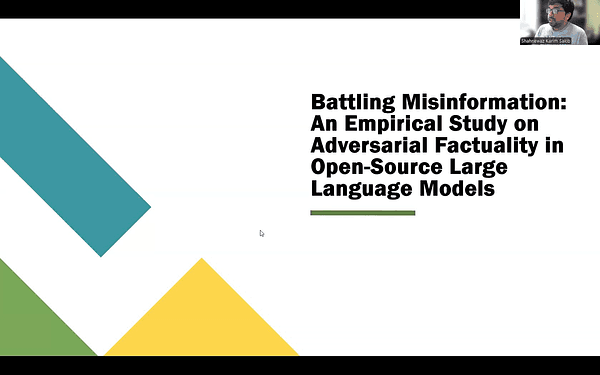 Battling Misinformation: An Empirical Study on Adversarial Factuality in Open-Source Large Language Models