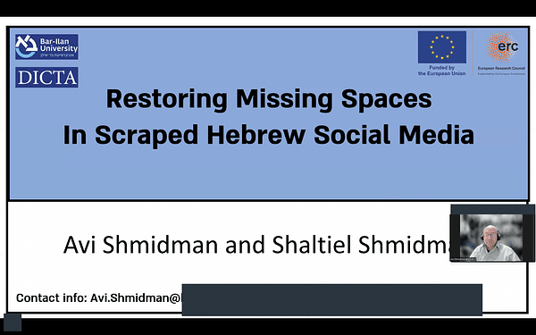 Restoring Missing Spaces in Scraped Hebrew Social Media
