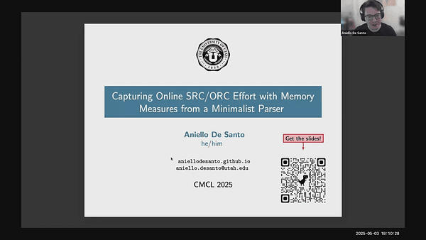 Capturing Online SRC/ORC Effort with Memory Measures from a Minimalist Parser