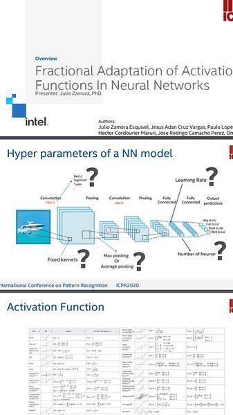 Fractional Adaptation of Activation Functions In Neural Networks