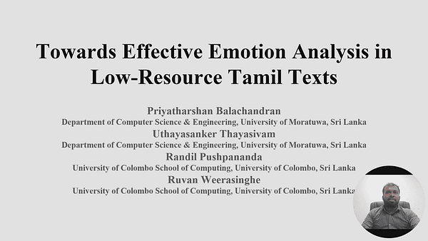 Towards Effective Emotion Analysis in Low-Resource Tamil Texts