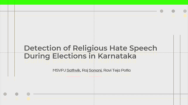 Detection of Religious Hate Speech During Elections in Karnataka