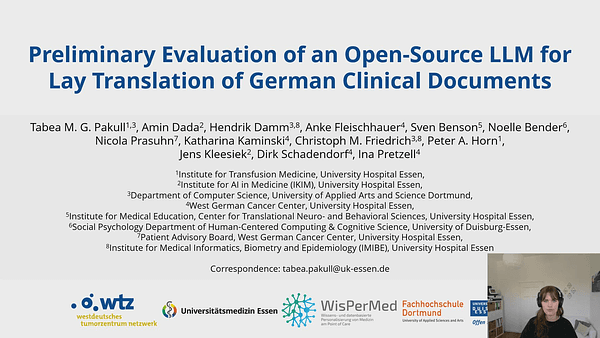 Preliminary Evaluation of an Open-Source LLM for Lay Translation of German Clinical Documents