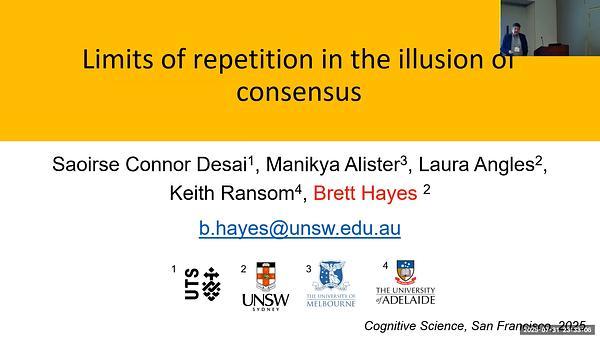 Limits of repetition in the illusion of consensus