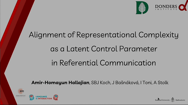 Alignment of Representational Complexity as a Latent Control Parameter in Referential Communication