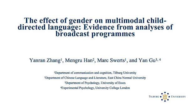 The effect of gender on multimodal child-directed language: Evidence from analyses of broadcast programmes