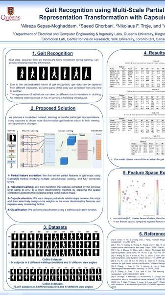 Gait Recognition using Multi-Scale Partial Representation Transformation with Capsules