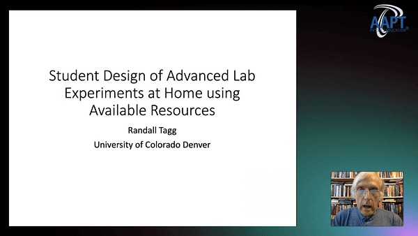 Student Design of Advanced Lab Experiments at Home using Available Resources