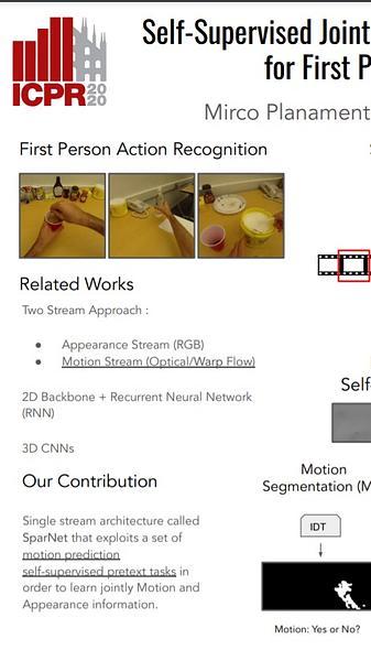 Self-Supervised Joint Encoding of Motion and Appearance for First Person Action Recognition