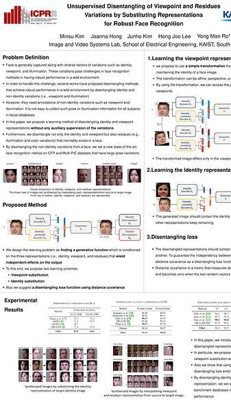 Unsupervised Disentangling of Viewpoint and Residues Variations by Substituting Representations for Robust Face Recognition