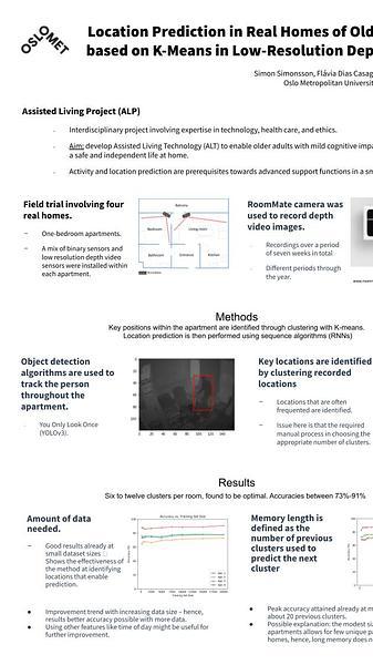 Location Prediction in Real Homes of Older Adults based on K-Means in Low-Resolution Depth Videos