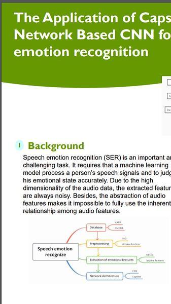 The Application of Capsule Neural Network Based CNN for Speech emotion recognition