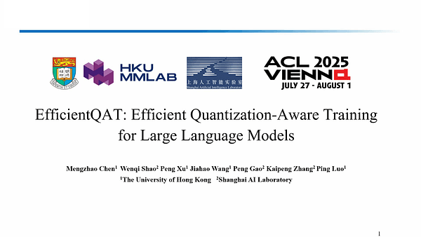 EfficientQAT: Efficient Quantization-Aware Training for Large Language Models