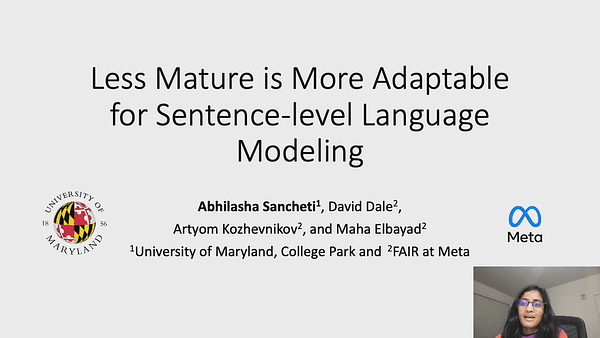 Less Mature is More Adaptable for Sentence-level Language Modeling