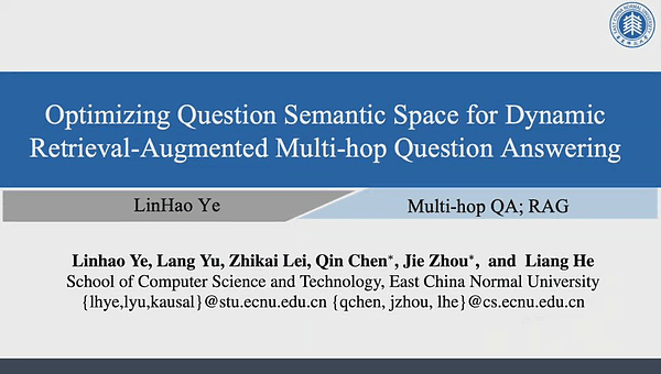 Optimizing Question Semantic Space for Dynamic Retrieval-Augmented Multi-hop Question Answering
