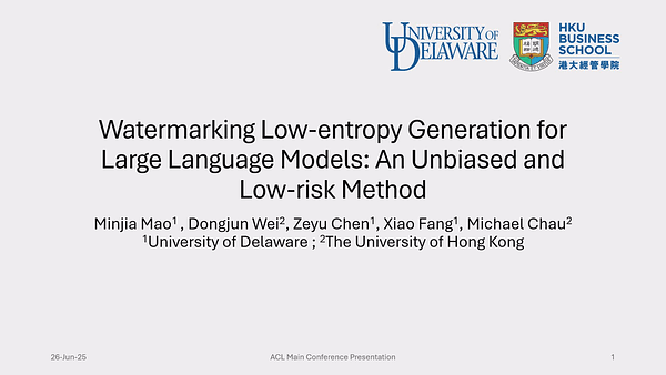 Watermarking Large Language Models: An Unbiased and Low-risk Method