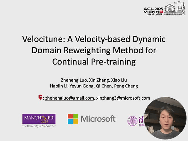 Velocitune: A Velocity-based Dynamic Domain Reweighting Method for Continual Pre-training