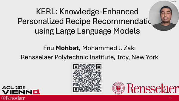 KERL: Knowledge-Enhanced Personalized Recipe Recommendation using Large Language Models