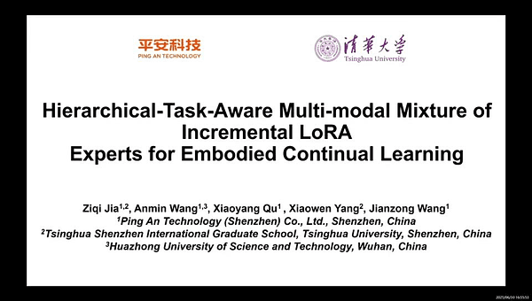 Hierarchical-Task-Aware Multi-modal Mixture of Incremental LoRA Experts for Embodied Continual Learning